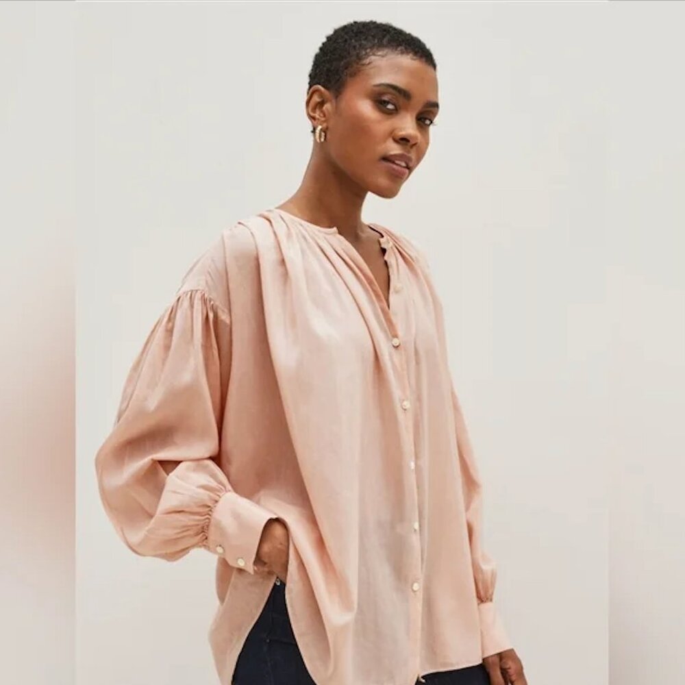 Banana Republic Silk/Cotton Button-Up Blouse
